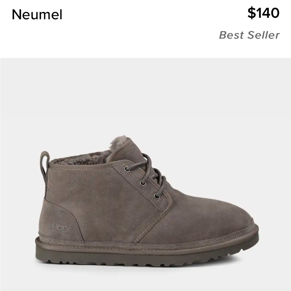 Men’s 10 Charcoal Laceup Ugg Slipper